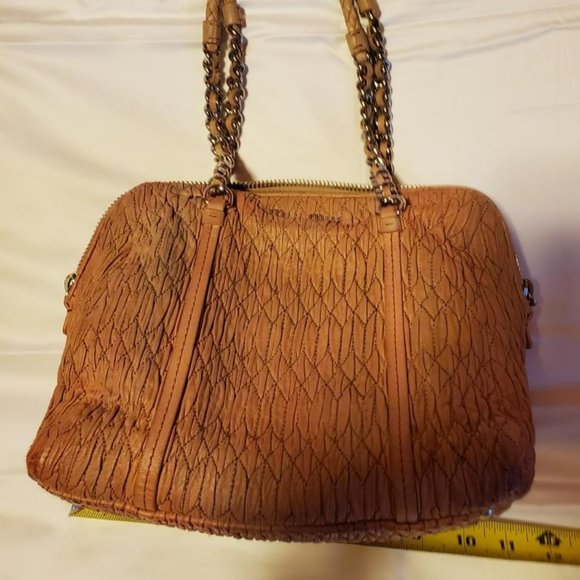 Miu Miu Prada Metelasse arcadie nappa Leather double chain purse beige pink tote - Picture 11 of 15